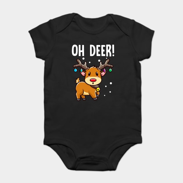 Oh Deer! Christmas Kawaii Deer Baby Bodysuit by creative